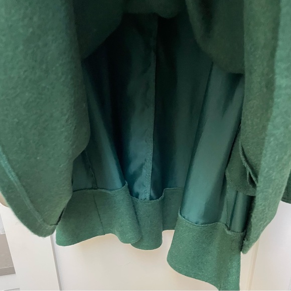 Xiaolizi Handmade Green Wool Tunic Cape Dress Loose Lined Pockets #2065 Size XL - Picture 8 of 13